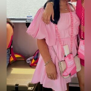 ALTAR’D STATE Pink Puff Sleeve Dress